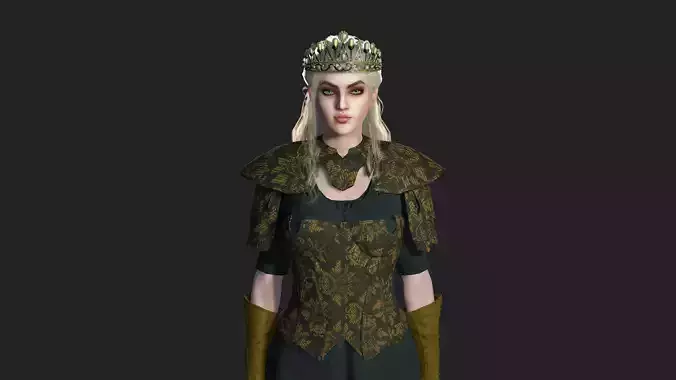 QUEEN AZORA - 3D CHARACTER FANTASY DARK QUEEN PRINCESS Low-poly 3D model