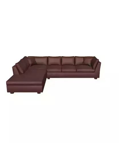 Realistic 3D Modern Sectional Sofa for Living Rooms