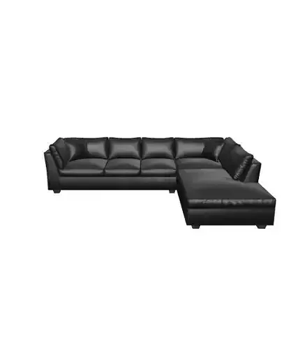 Modern Black Sectional Sofa 3D Model for Living Room Interiors