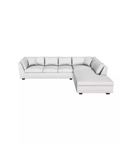 Modern Beige Sectional Sofa 3D Model - Right-Hand Facing Chaise Low-poly 3D model