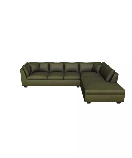 Luxurious Velvet Sectional Sofa 3D Model Low-poly 3D model_0