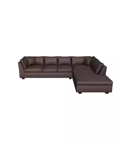 Chocolate Velvet Sectional Sofa 3D Model for Living Room Furniture