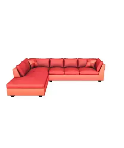Luxurious Velvet Sectional Sofa in Rich Red