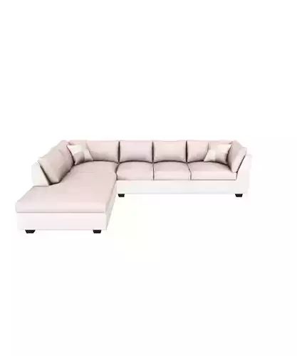 Velvet Beige Sectional Sofa 3D Model - Premium Quality Furniture