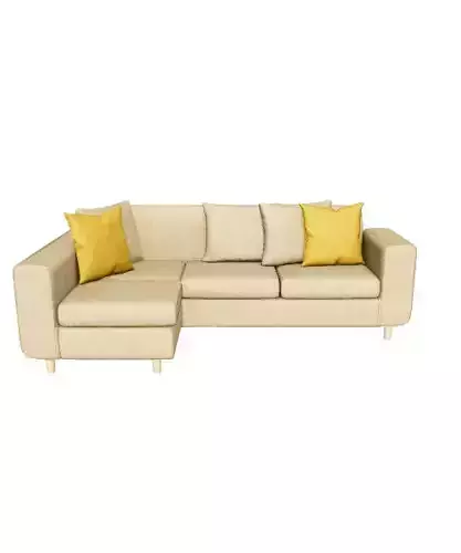 Modern Yellow Upholstered 3-Seater Sectional Sofa