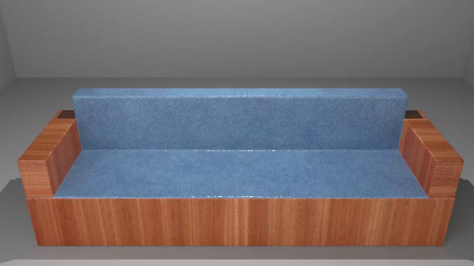 Sofa Low Poly Low-poly 3D model_0