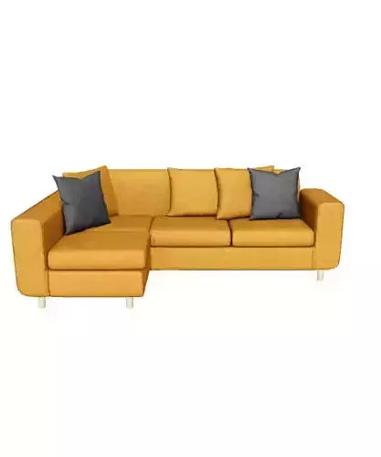 Modern Yellow and Grey Sectional Sofa 3D Model Low-poly 3D model