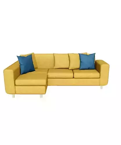 Modern Yellow and Blue Sectional Sofa 3D Model