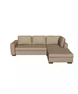 Modern Taupe Fabric Sectional Sofa for Living Room Low-poly 3D model