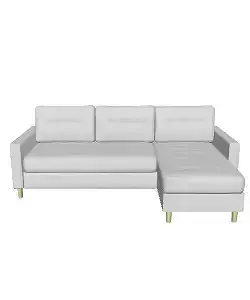 Modern Light Gray Sectional Sofa 3D Model - Contemporary Furniture