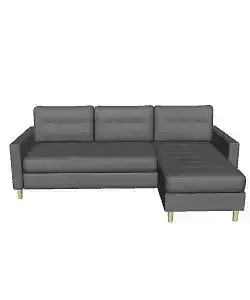 Modern Sectional Fabric Sofa 3D Model for Living Room - Contemporary Furniture