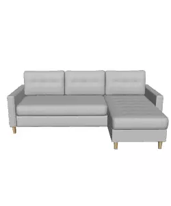 Modern Sectional Sofa 3D Model for Interior Design Low-poly 3D model_0