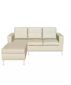Left-Facing Sectional Sofa 3D Model for Interior Design