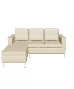 Left-Facing Sectional Sofa 3D Model for Interior Design Low-poly 3D model_0