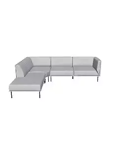 Modern Gray Sectional Sofa - 3D Furniture Model for Interior Design