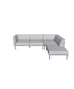 Modern Gray Sectional Sofa 3D Model - Living Room Furniture