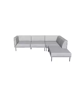 Modern Gray Sectional Sofa 3D Model - Living Room Furniture Low-poly 3D model
