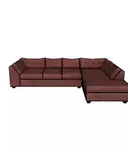 Sectional Sofa in Chocolate Fabric - High-Quality 3D Model for Interior Design