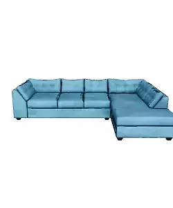 Modern Blue Fabric Sectional Sofa - Contemporary Living Room Furniture