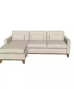 Beige Fabric Sectional Sofa - Modern Living Room Furniture