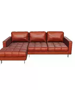 Premium Leather Left Sectional Sofa 3D Model