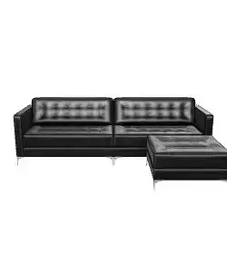 Interchangeable Black PU Sectional Sofa 3D Model for Modern I... Low-poly 3D model