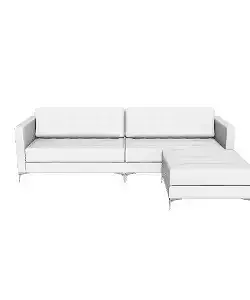 Modern Interchangeable Sectional Sofa in White PU Leather