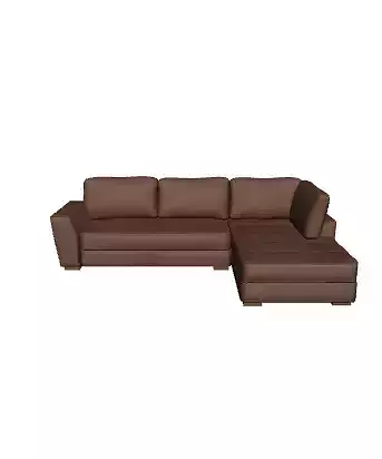 Brown Sectional Right-Hand Sofa 3D Model for Interior Design