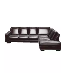 Right Sectional Leather Sofa Brown 3D Model Low-poly 3D model_0