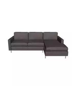 Modern Taupe Sectional Sofa - Comfortable Right-Facing Furnit... Low-poly 3D model