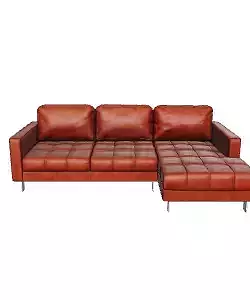 Modern Right-Sectional Leather Sofa 3D Model Low-poly 3D model