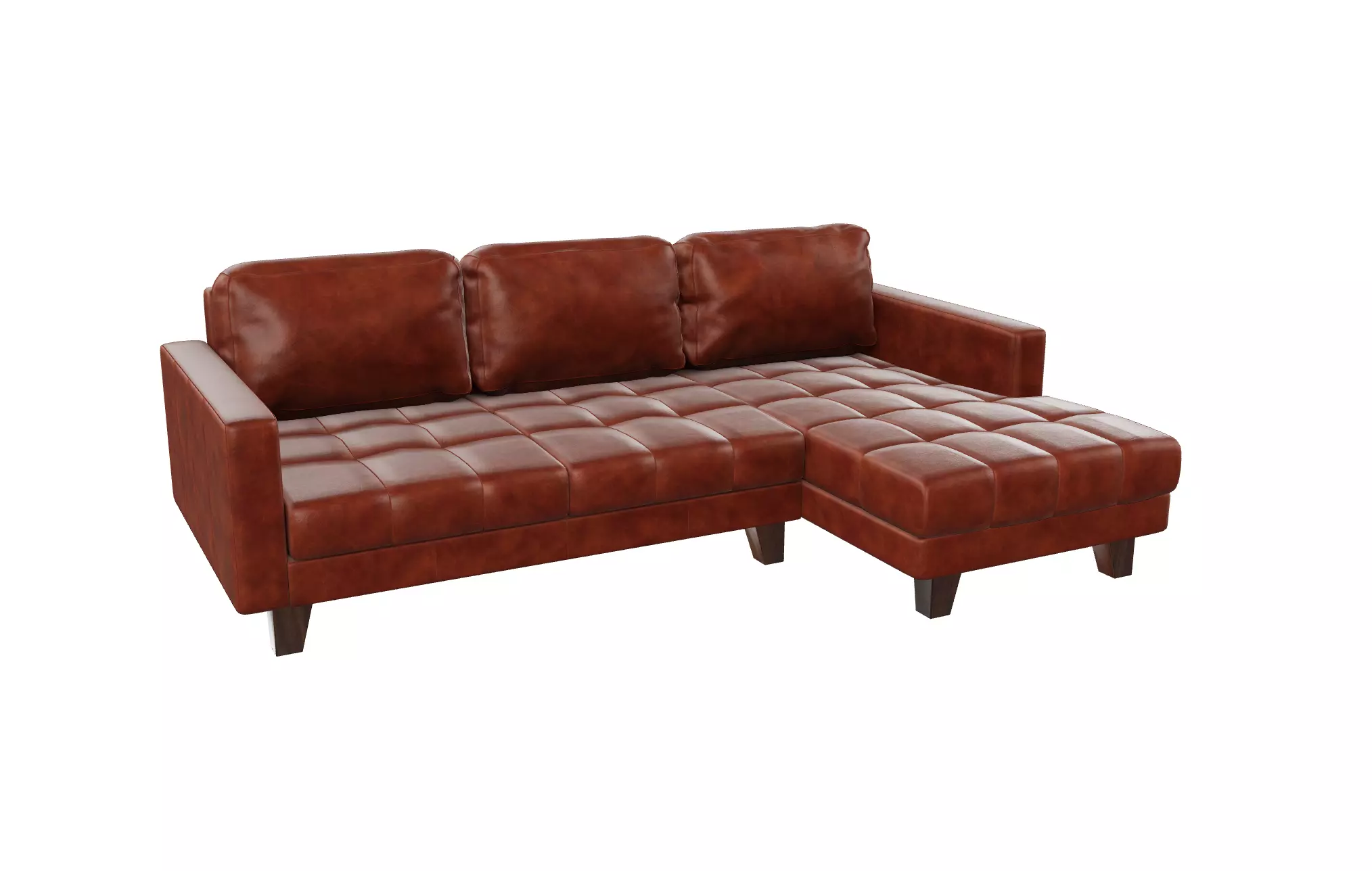 Luxurious Leather Sectional Sofa Low-poly 3D model