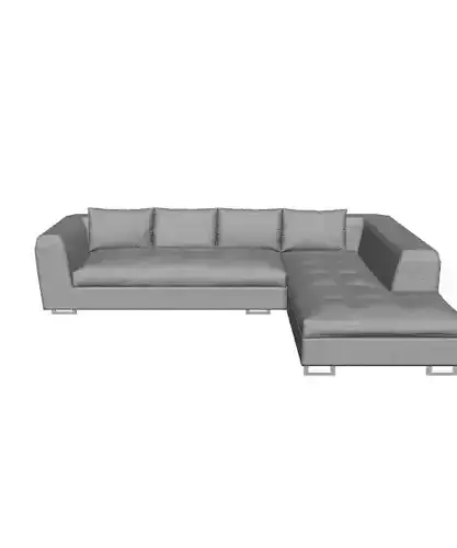 Modern Sectional Sofa 3D Model for Living Rooms
