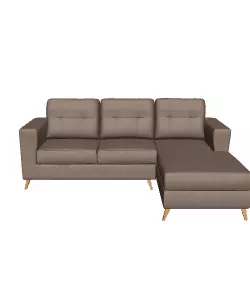 Red Sectional Sofa 3D Model for Interior Design Low-poly 3D model_0