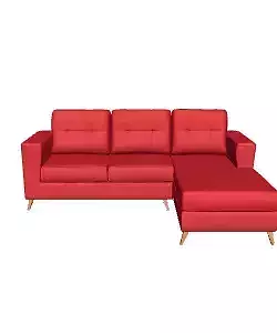 Modern Red Right-Facing Sectional Sofa 3D Model