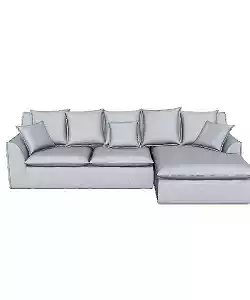 Modern Gray Sectional Sofa - Left Facing Low-poly 3D model