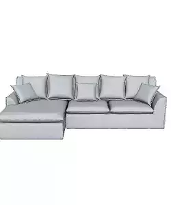 Modern Grey Fabric Sofa 3D Model for Interior Design