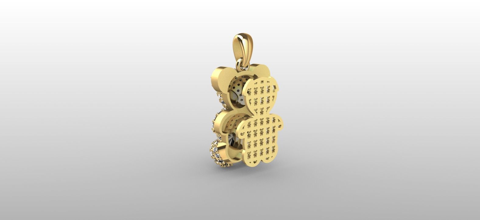 Teddy Bear Pendant 3D print model_4