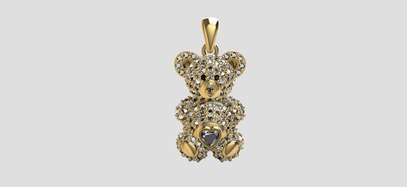 Teddy Bear Pendant 3D print model_2