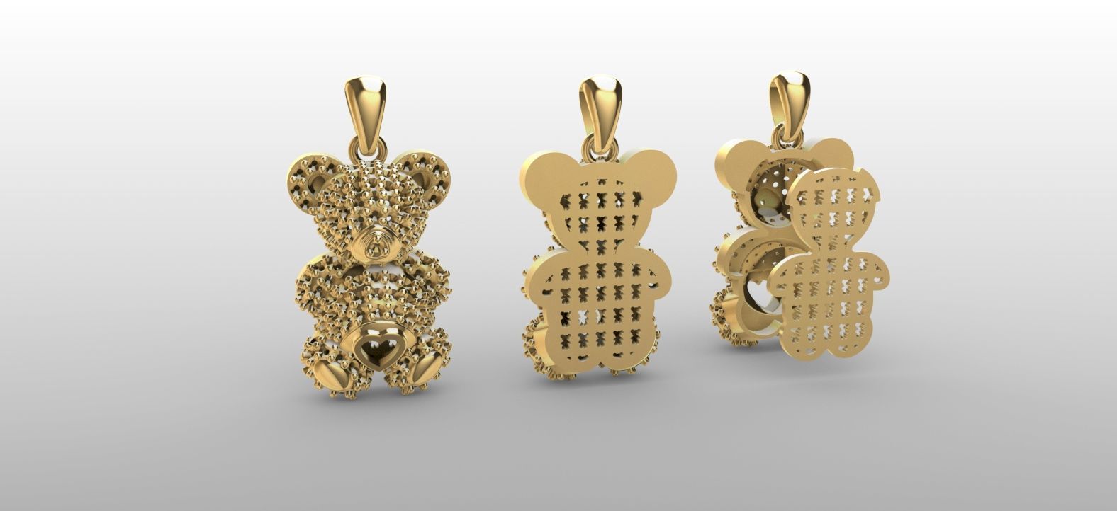 Teddy Bear Pendant 3D print model_6