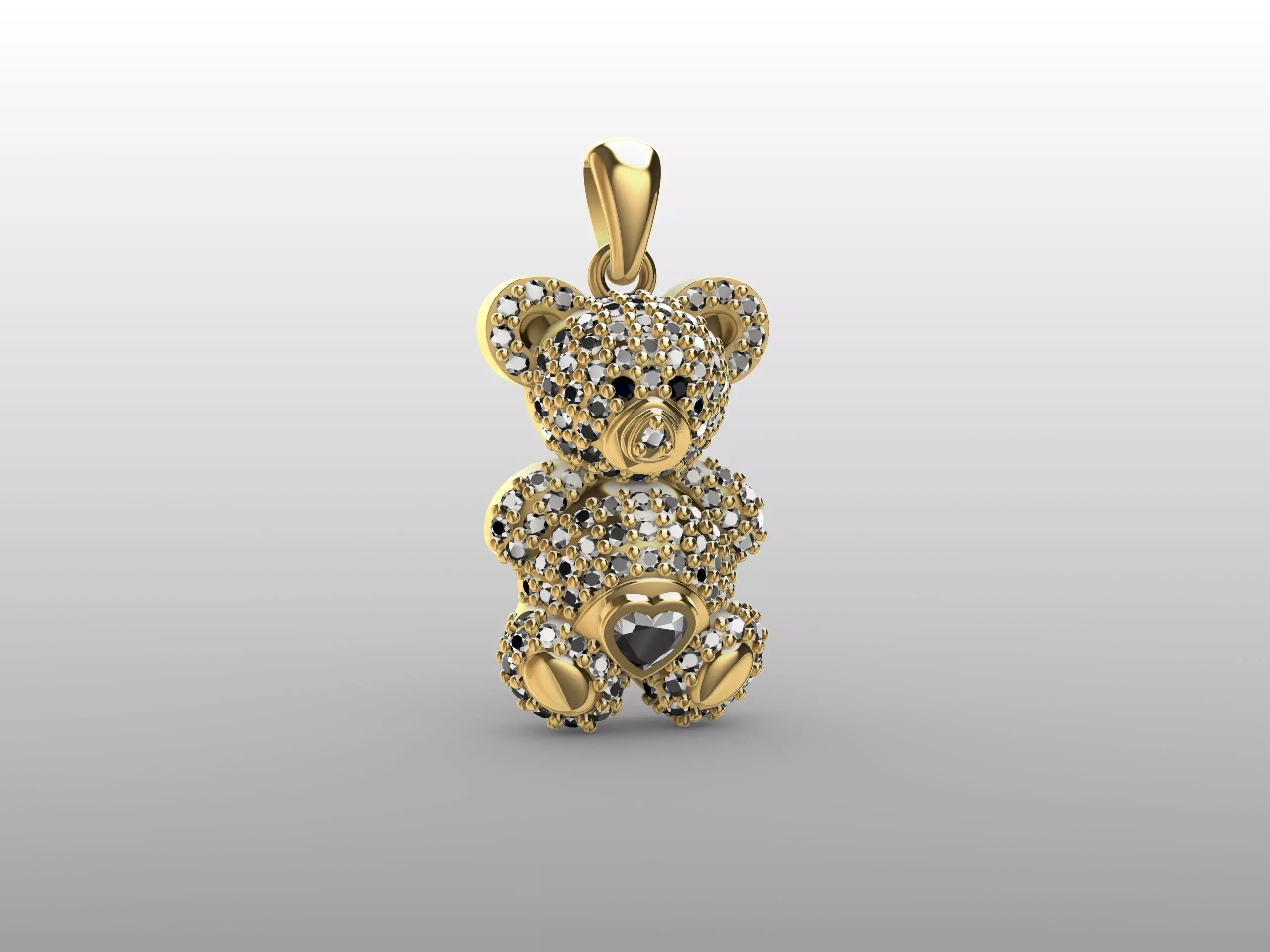 Teddy Bear Pendant 3D print model_0
