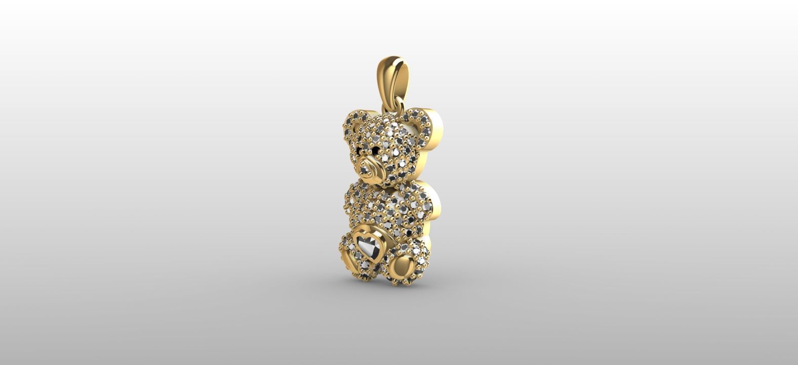 Teddy Bear Pendant 3D print model_1