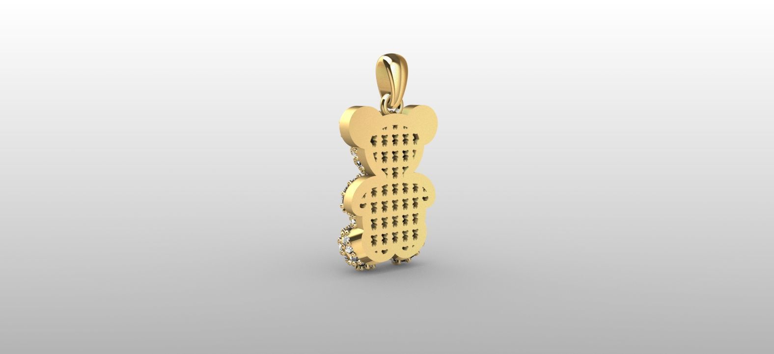 Teddy Bear Pendant 3D print model_3