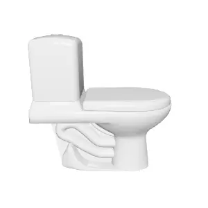 Modern Toilet with Advanced Flush System - 3D Model for Archi... Low-poly 3D model_0