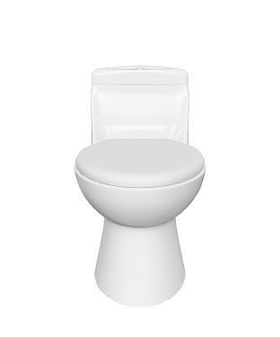 Modern One-Piece Toilet 3D Model for Bathroom Design Low-poly 3D model