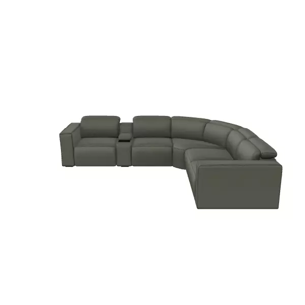 Electric Reclining Sectional Sofa 3D Model - 6-Piece Set Low-poly 3D model_0
