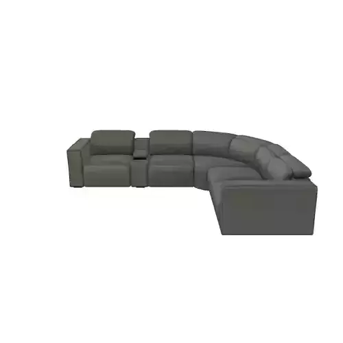 Electric Reclining Sectional Sofa 3D Model - 6-Piece Set