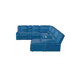 Blue Sectional Recliner Sofa 3D Model - Premium Quality Interior Furniture