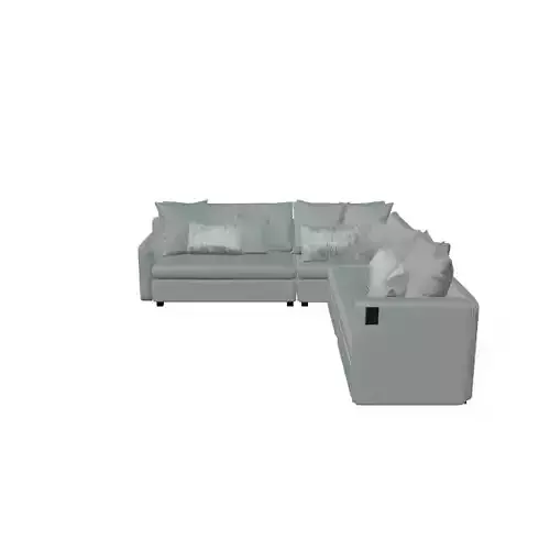 Modern Sectional Sofa with Popstitch Design 3D Model