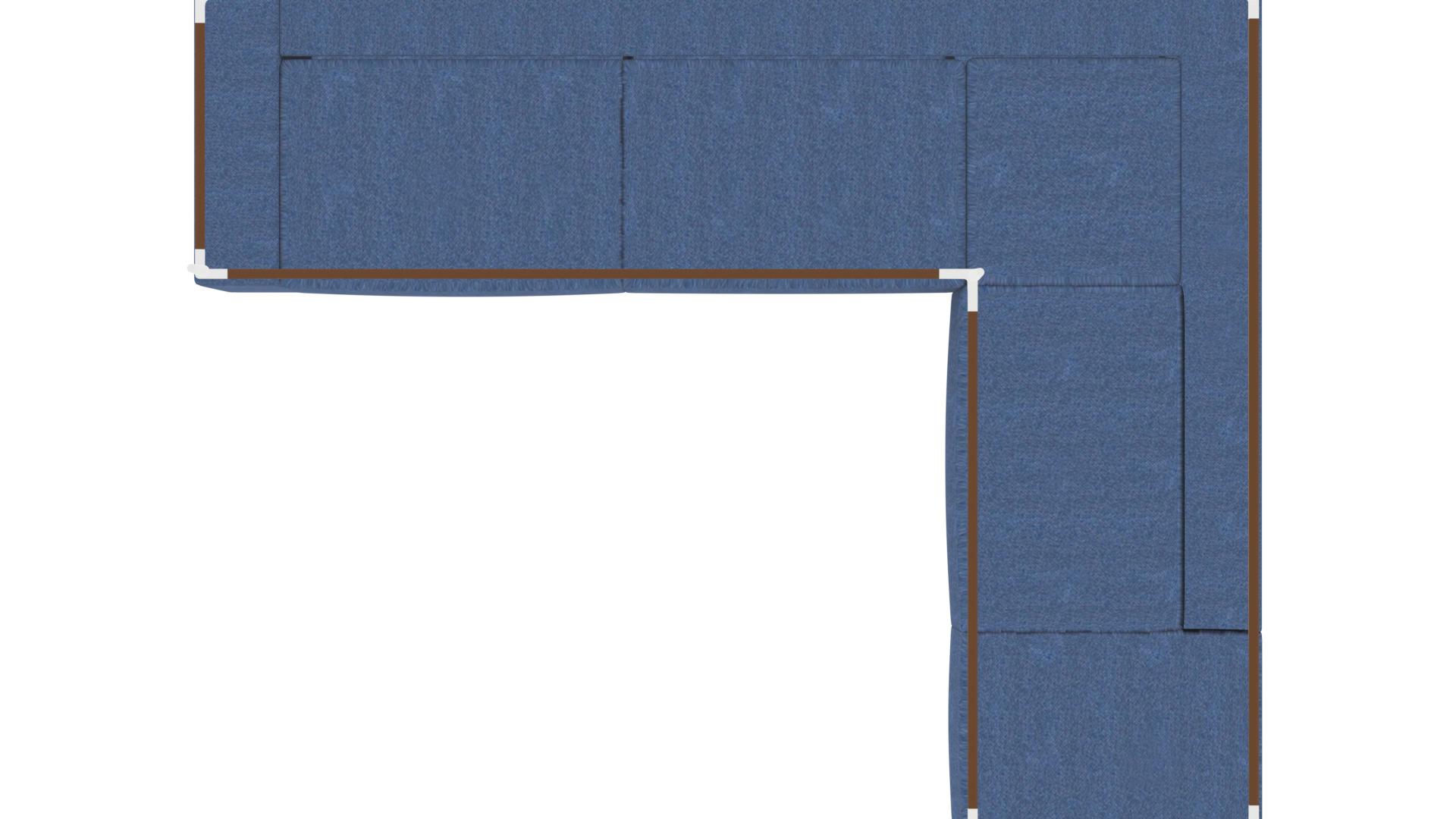 Detailed 3D Model Left Corner Sofa for Interior Design Low-poly 3D model_20